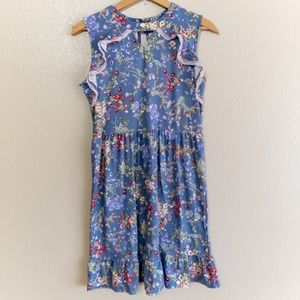 EUC Zoey Girl blue floral cotton dress